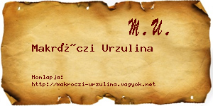 Makróczi Urzulina névjegykártya